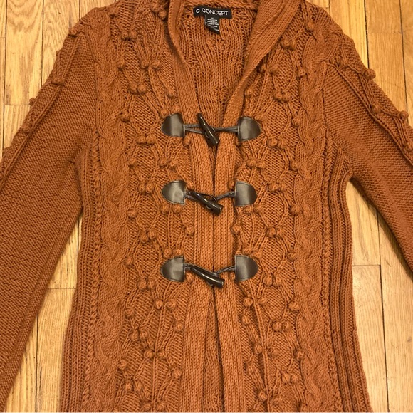 Hooded Knit Neutral Cardigan - Picture 4 of 11